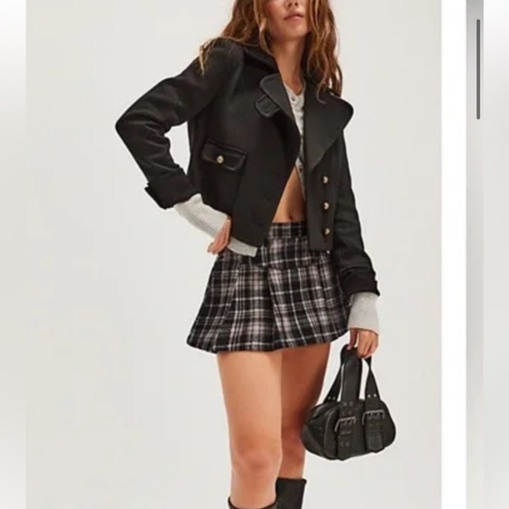 Free People Plaid Mini Skort